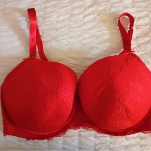 Cacique Vibrant Red And Green Lace Bras, 2 Bras!